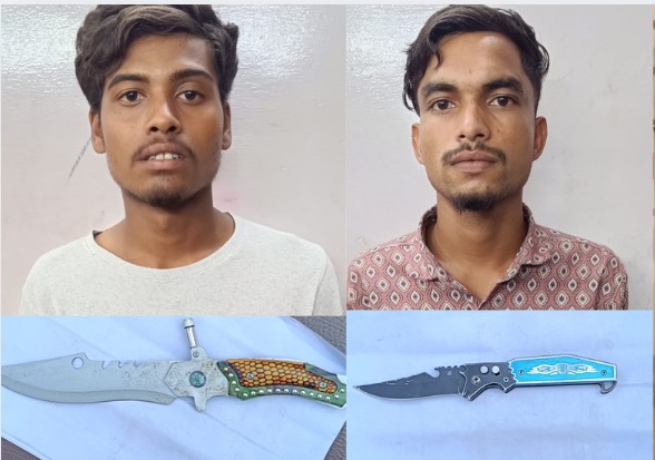 RAIPUR CRIME: Two accused who spread terror by waving sharp knives arrested, sharp knives seized